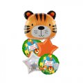 Cute Tiger Animal Party Birthday Balloon Bouquet