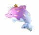 Glowy Dolphin Super Shape Mylar Balloon