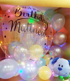 Customize Surprise Box with Happy Bday Bubble Balloon