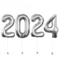 New Year 2024 Megaloon Silver Foil Balloon