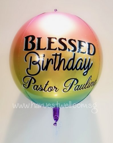 Customised Birthday Ombre Rainbow Orbz Balloon