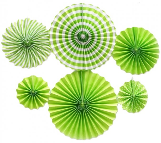 Green Paper Fans Decoration D.I.Y Set