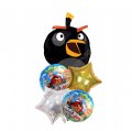 Black "Bomb" Angry Birds Balloon Bouquet