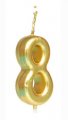 Gold Number 8 Birthday Candle