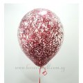 Red Glitter Helium Latex Balloon