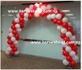 SG CELEBRATION Spiral Balloon Arch (Red & White)