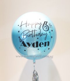 Customize HBD Light Blue ORBZ Balloon