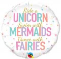 Unicorn Mermaids Fairies Mylar Balloon