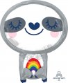 Jungle Animal Sloth with Rainbow JR Shape Mylar Balloon