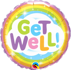 Get Well Rainbow Mylar Balloon