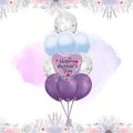 Customize Dazzling Purple Mother's Day Balloon Cluster