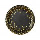 Black Gold Polka Dots 7inches Dessert Paper Plate 25pcs