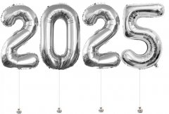 New Year 2025 Megaloon Silver Foil Balloon