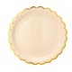 Gold Scalloped Cream 7inches Dessert Paper Plate 16pcs