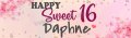 Sweet Pink Floral Birthday Customized Banner