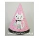 Happy Cat Pink Party Cone Hat