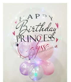 Customised Princess Birthday Bubble Balloon