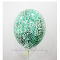 Green Glitter Helium Latex Balloon