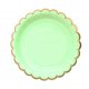 Gold Scalloped Lime Green 7inches Dessert Paper Plate 8pcs