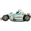 F1 Racing Silver Car Super Shape Mylar Balloon