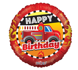 Birthday Fire Truck Mylar Balloon : Helium Balloons Delivery Everyday 