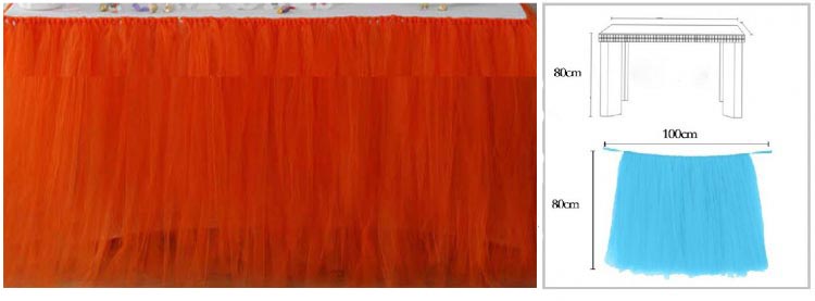 CORAL ORANGE Colour TUTU Table Skirt (1 METRE)