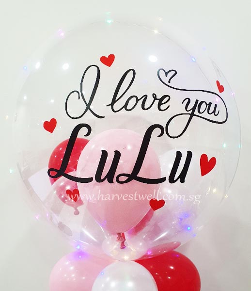 Customised I Love You Bubble Balloon : Helium Balloons Delivery ...