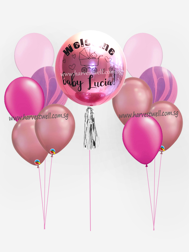 Personalize ORBZ Pink Balloon Bundle Set Personalised Balloon Bundle ...