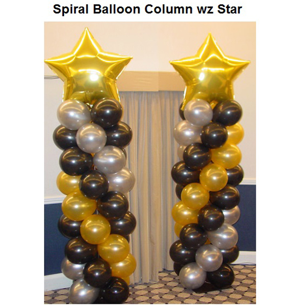 Star columns  Balloon columns, Balloon decorations, Balloons